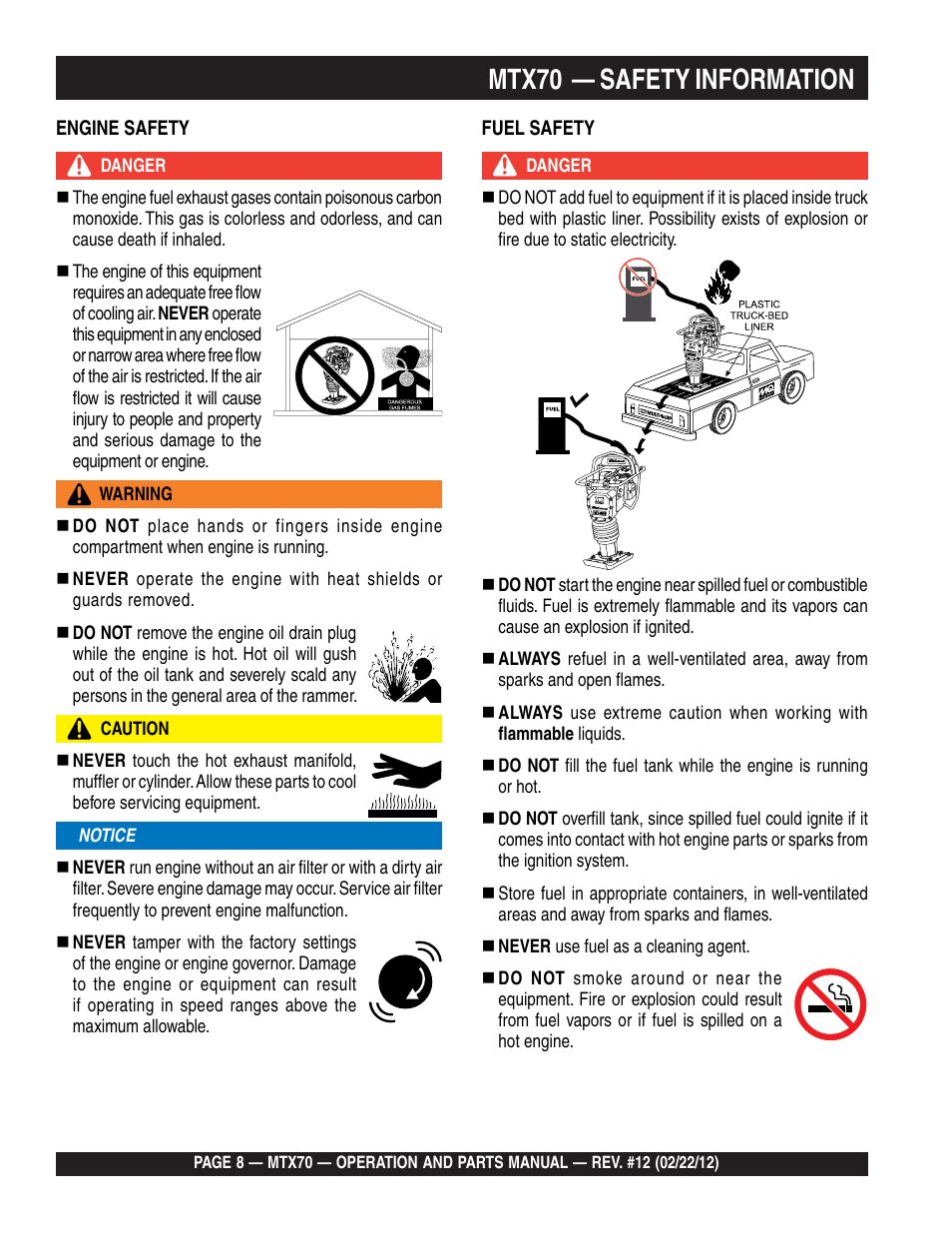 Mtx70 — safety information | Multiquip MTX70 User Manual | Page 8 / 68