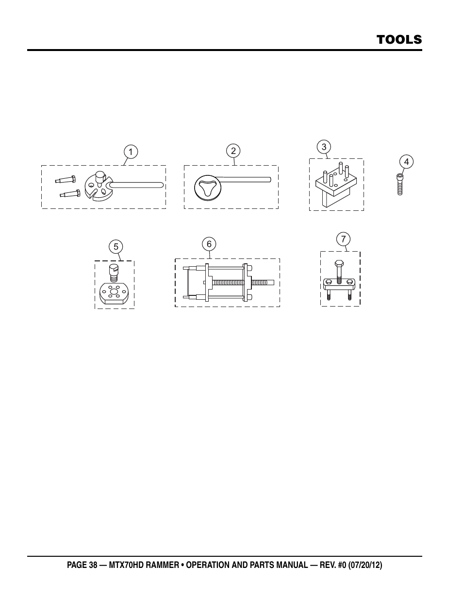 Mtx70hd — tools | Multiquip MTX70HD User Manual | Page 38 / 68