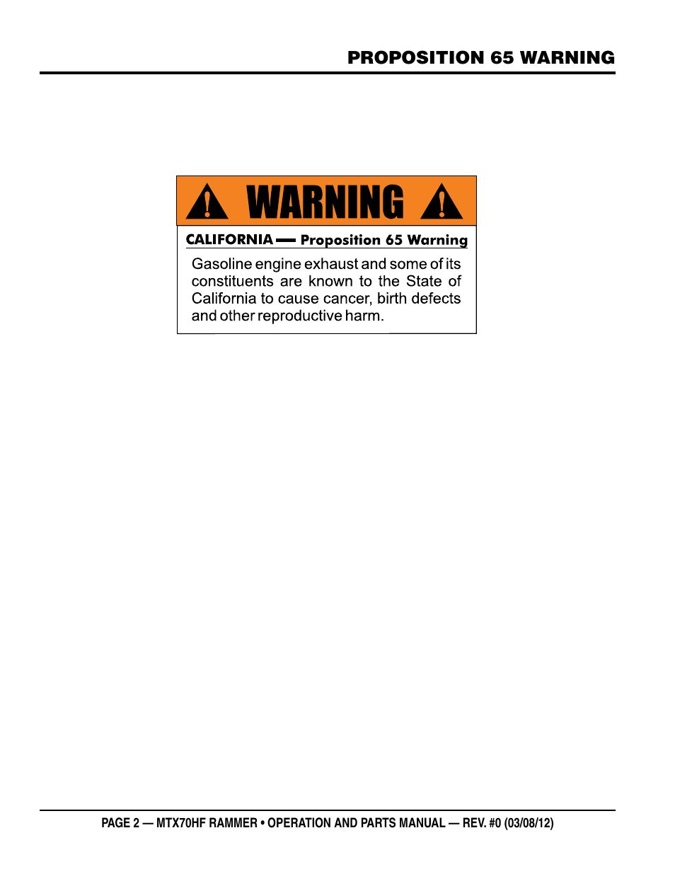 Multiquip MTX70HF User Manual | Page 2 / 68