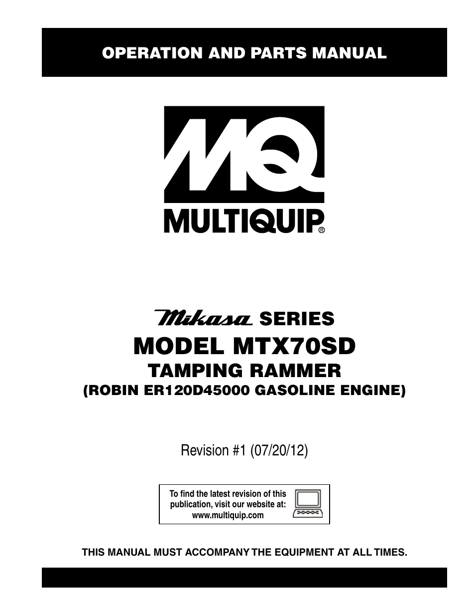 Multiquip MTX70SD User Manual | 58 pages