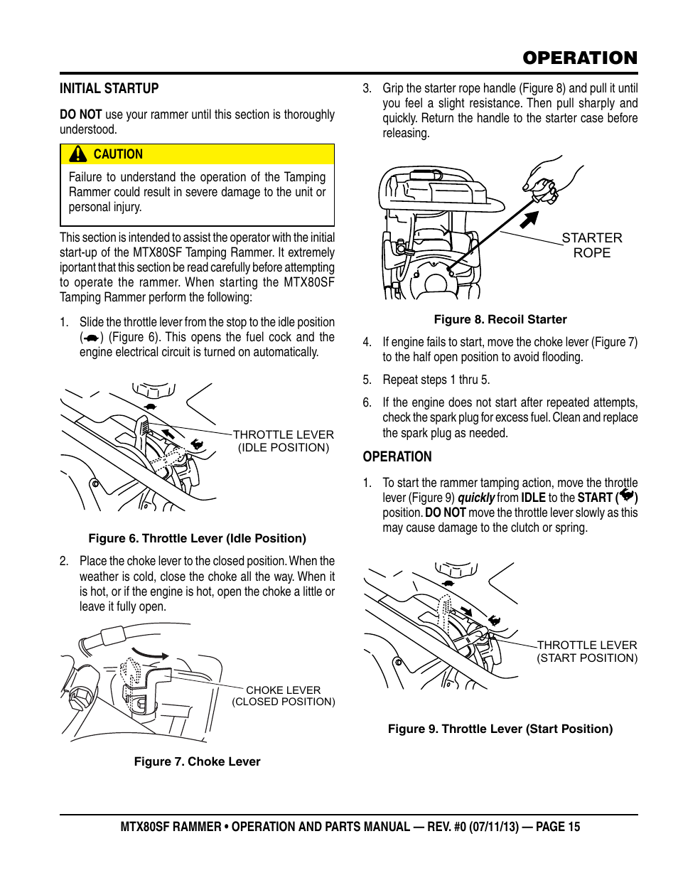 Operation | Multiquip MTX80SF User Manual | Page 15 / 58