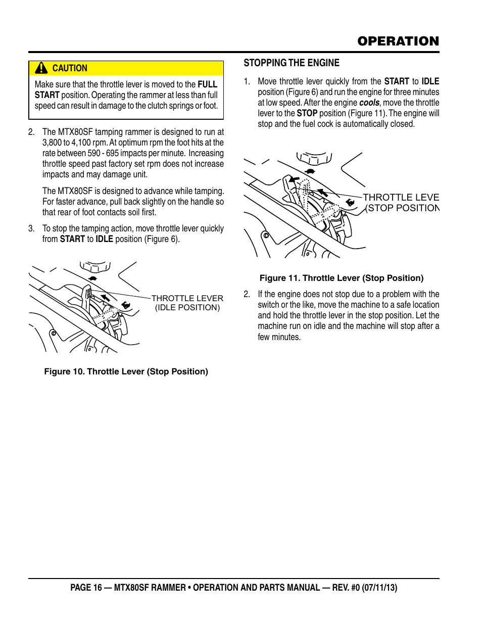 Operation | Multiquip MTX80SF User Manual | Page 16 / 58