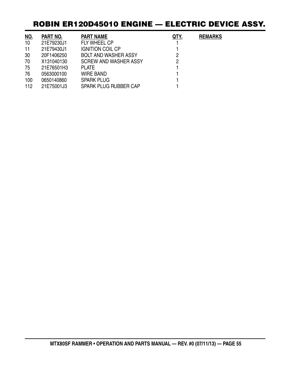 Multiquip MTX80SF User Manual | Page 55 / 58