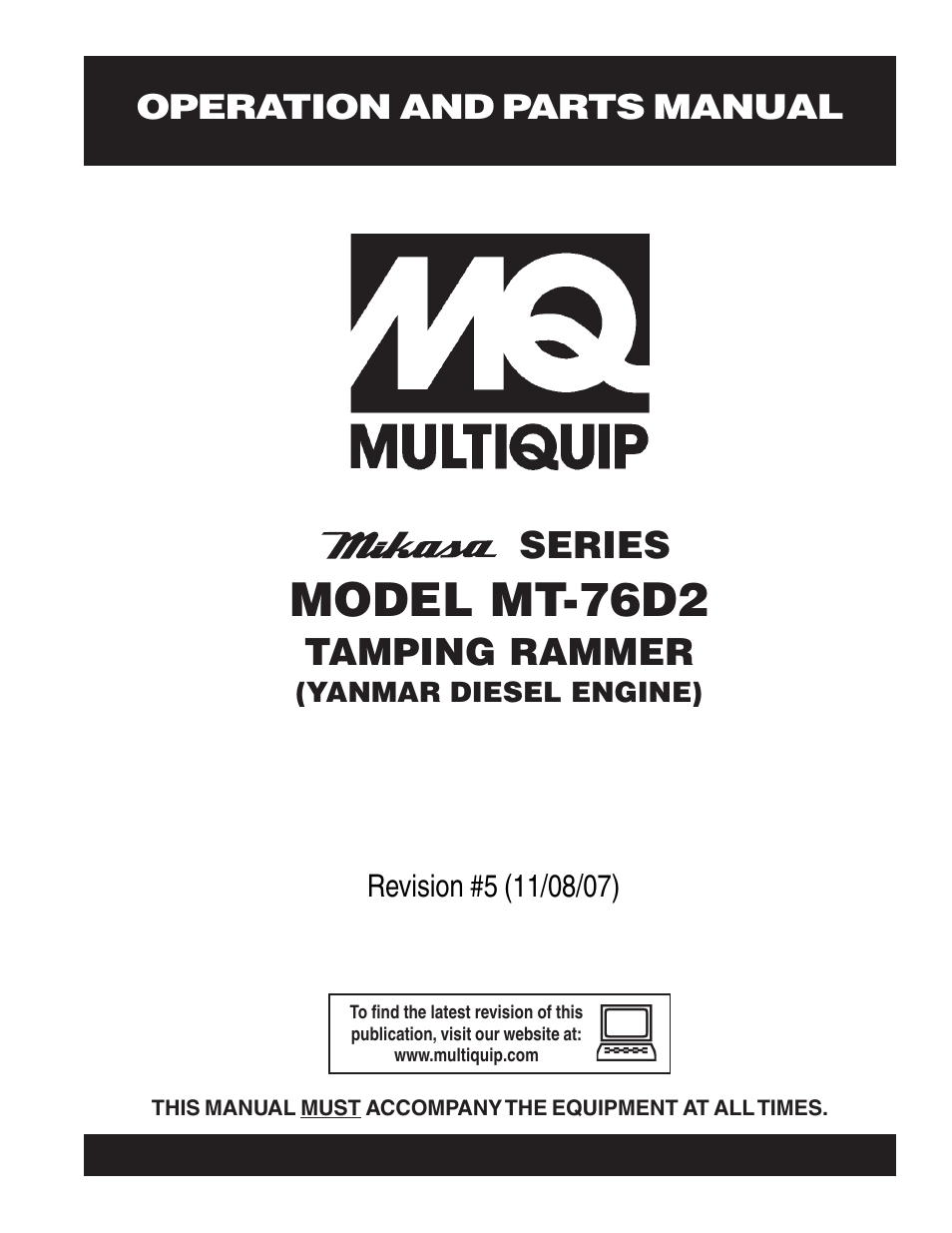 Multiquip MT76D2 User Manual | 58 pages