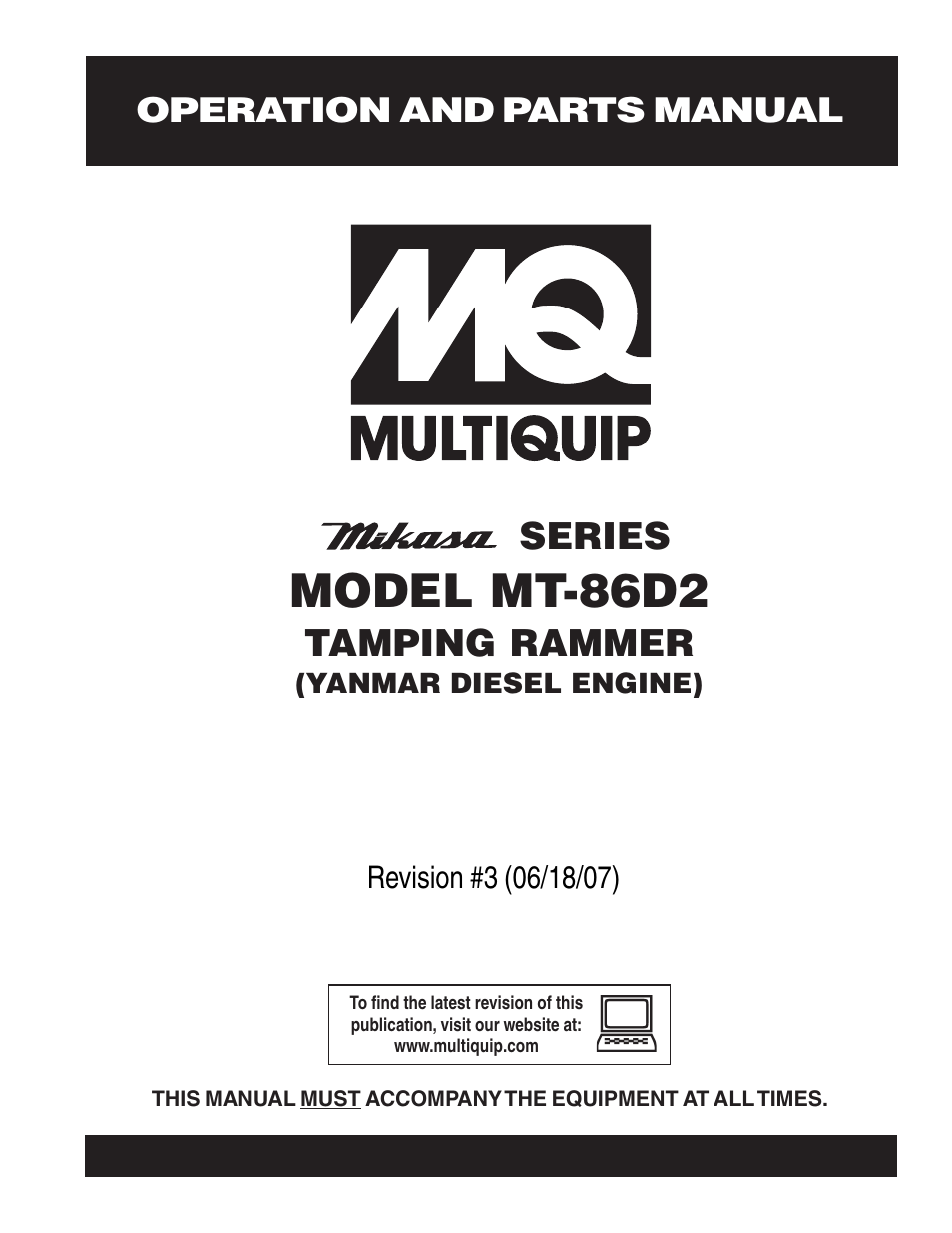 Multiquip MT86D2 User Manual | 58 pages