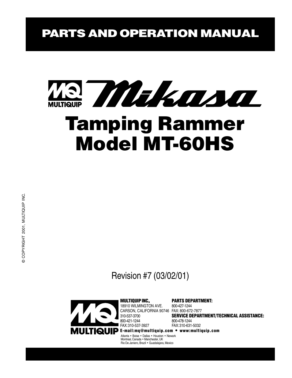 Multiquip MT60HS User Manual | 54 pages