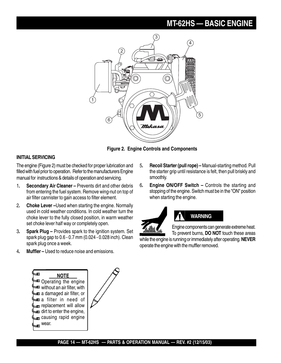 Mt-62hs — basic engine | Multiquip MT62HS User Manual | Page 14 / 68