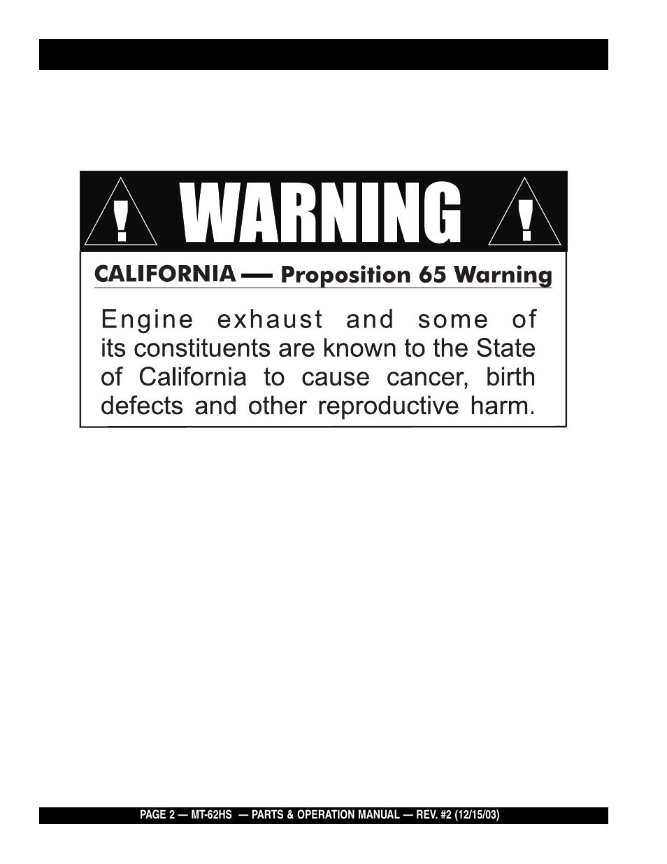 Multiquip MT62HS User Manual | Page 2 / 68