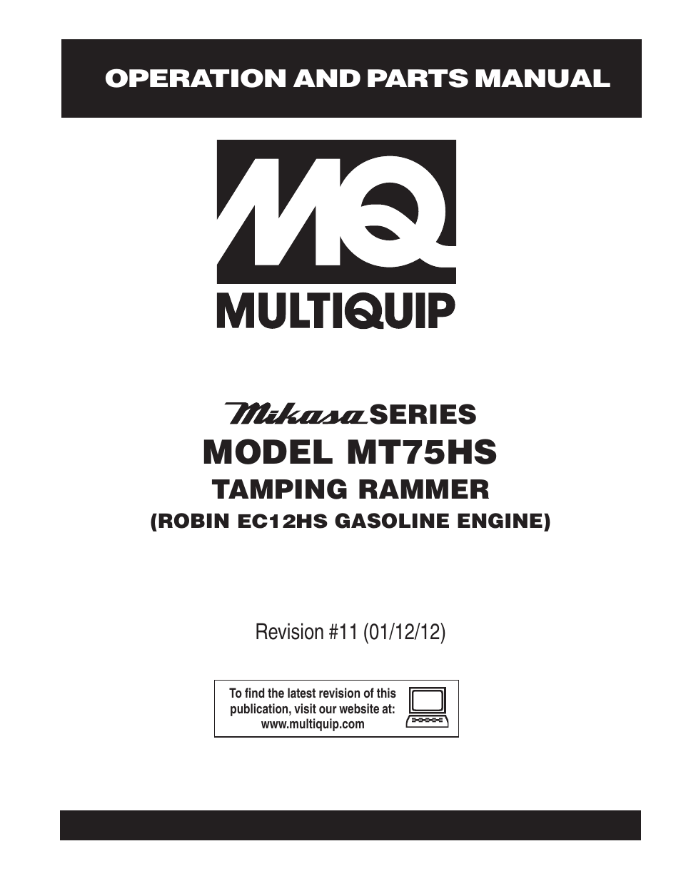 Multiquip MT75HS User Manual | 50 pages