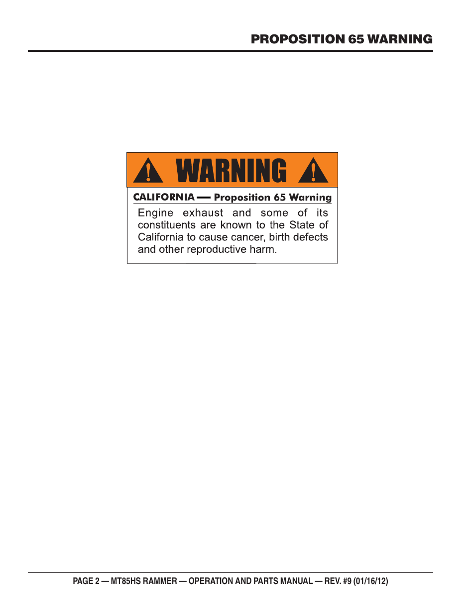 Multiquip MT85HS User Manual | Page 2 / 50