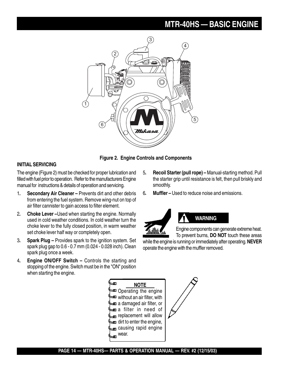 Mtr-40hs — basic engine | Multiquip MTR40HS User Manual | Page 14 / 66