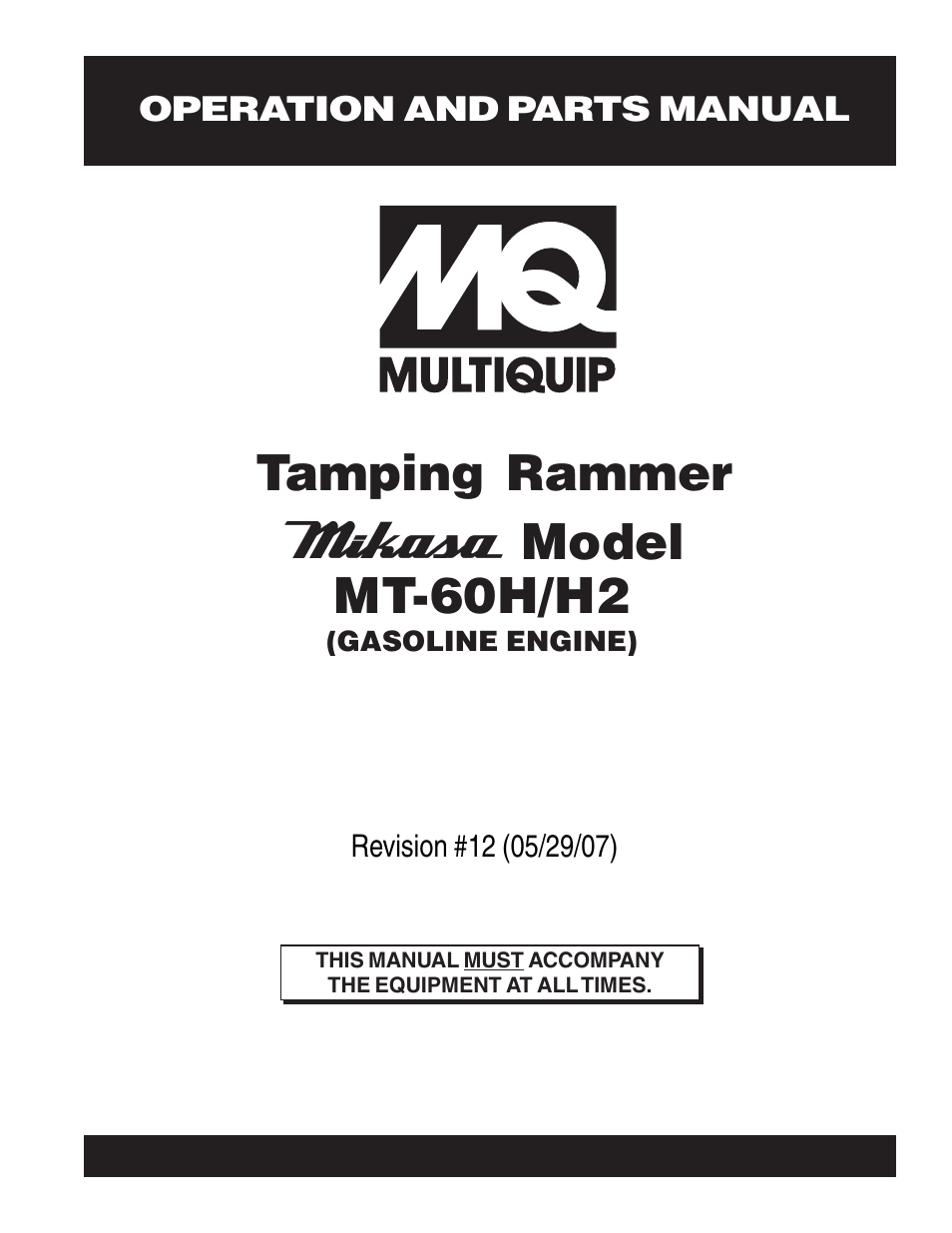 Multiquip MT-60H/H2 User Manual | 52 pages