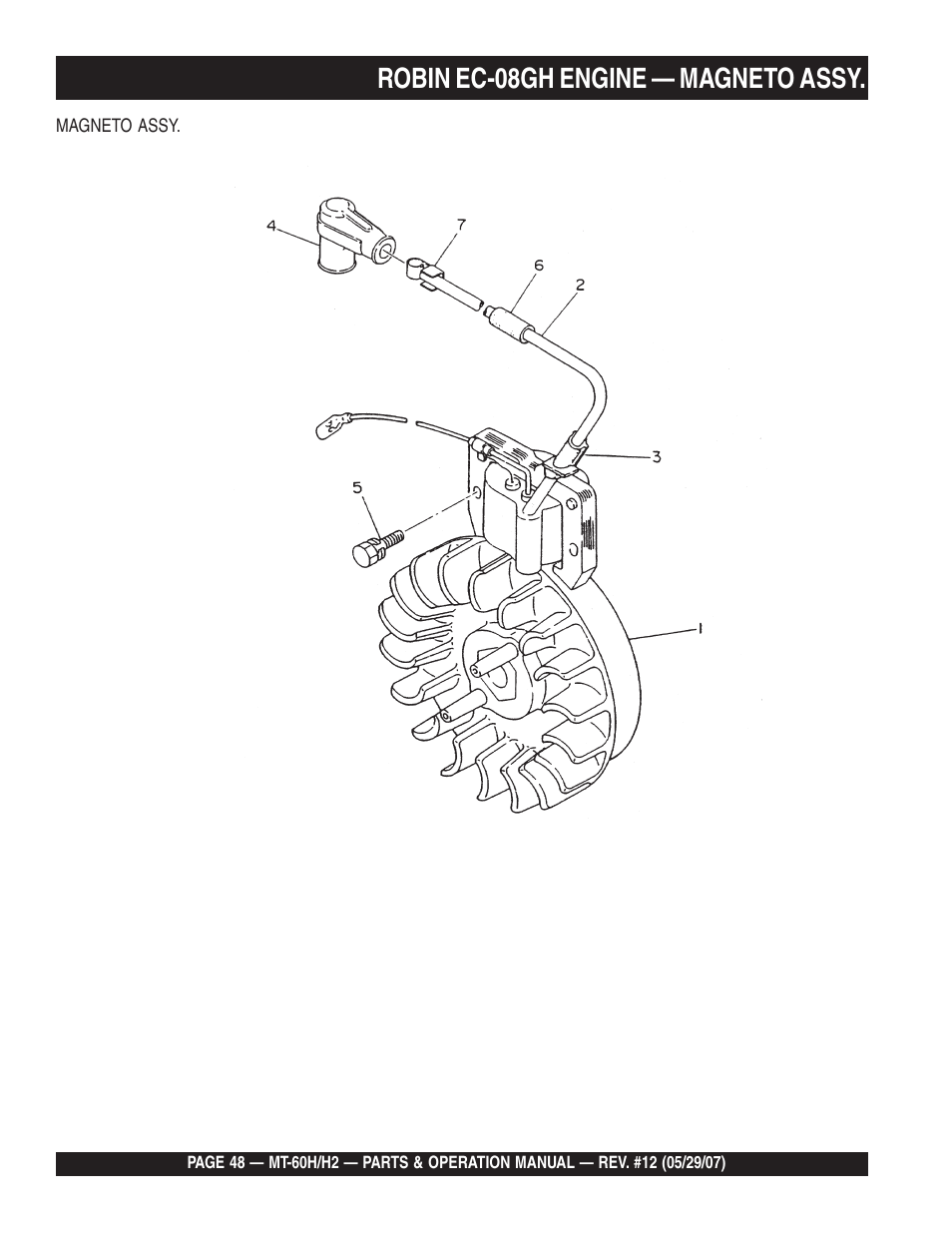 Robin ec-08gh engine — magneto assy | Multiquip MT-60H/H2 User Manual | Page 48 / 52
