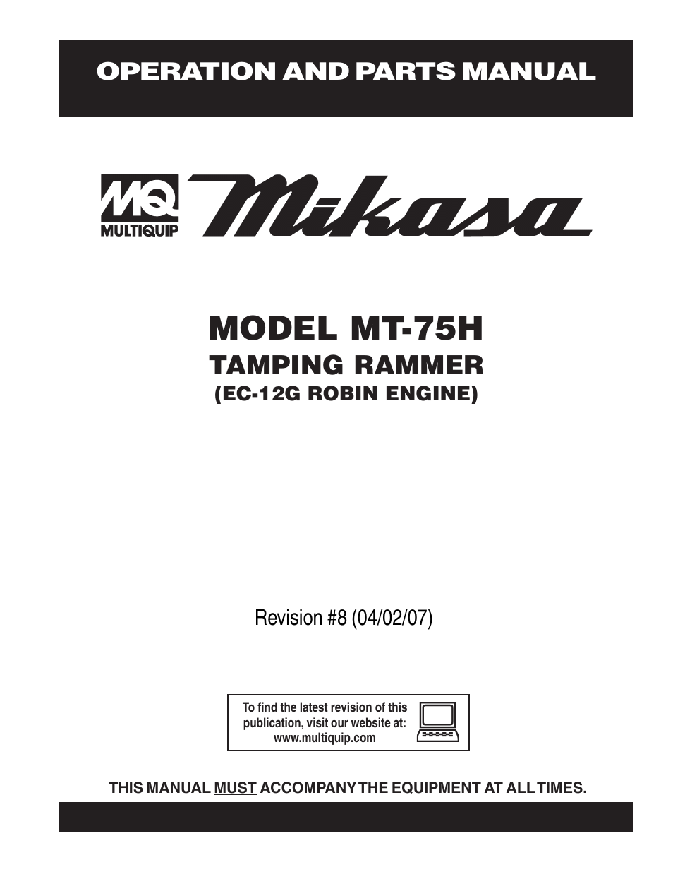 Multiquip MT75H User Manual | 42 pages