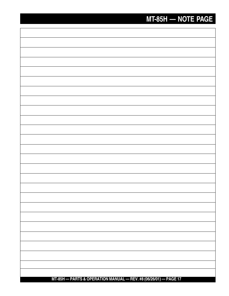 Multiquip MT85H User Manual | Page 17 / 42