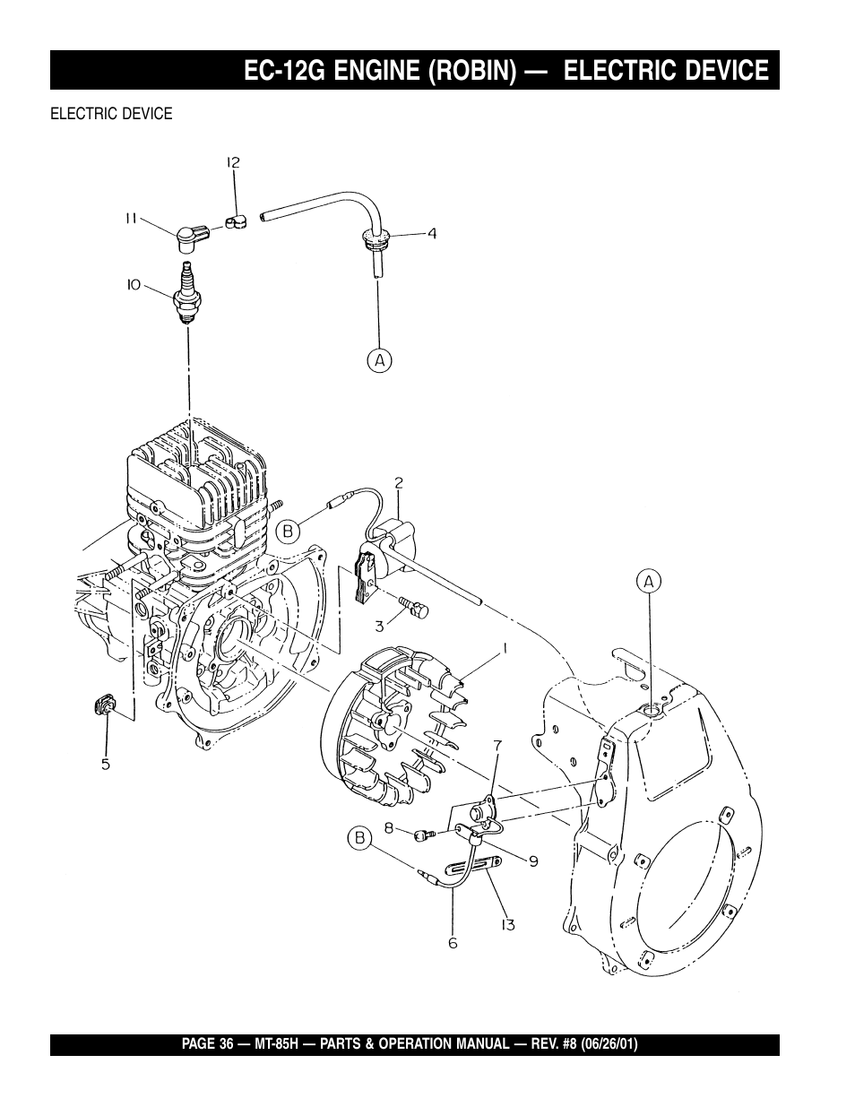 Ec-12g engine (robin) — electric device | Multiquip MT85H User Manual | Page 36 / 42