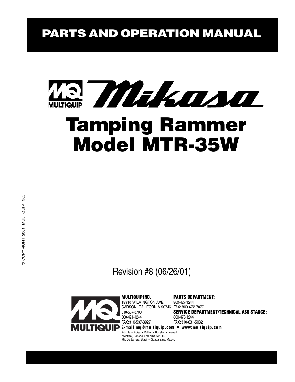 Multiquip MTR35W User Manual | 46 pages