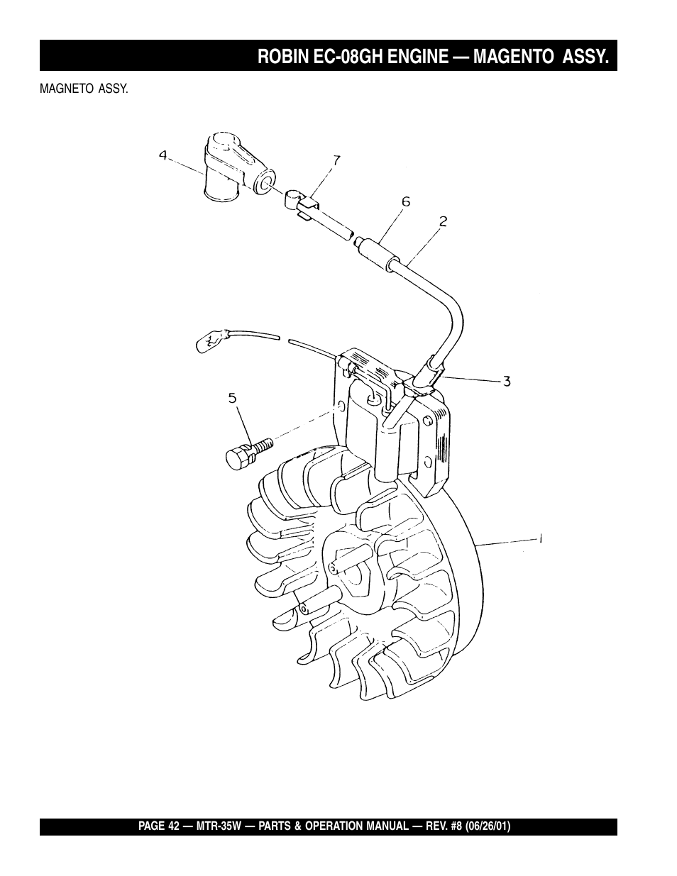 Robin ec-08gh engine — magento assy | Multiquip MTR35W User Manual | Page 42 / 46