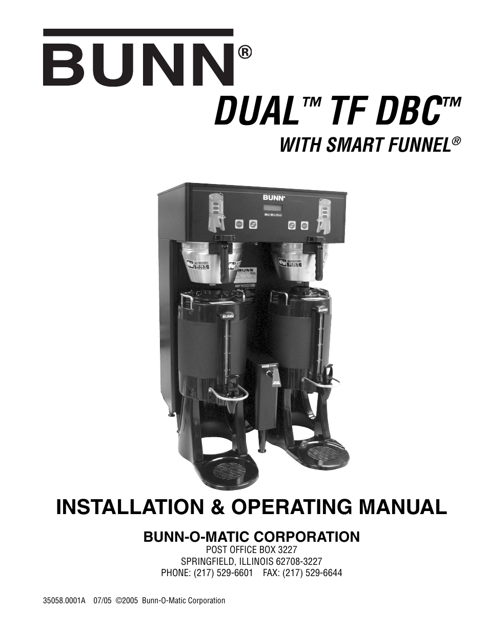Bunn Dual TF DBC User Manual | 56 pages