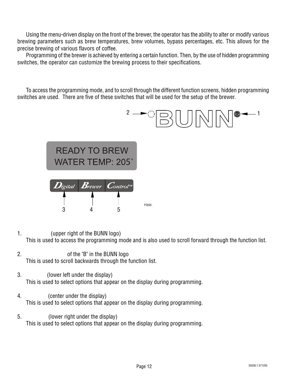 Programming | Bunn Dual TF DBC User Manual | Page 12 / 56
