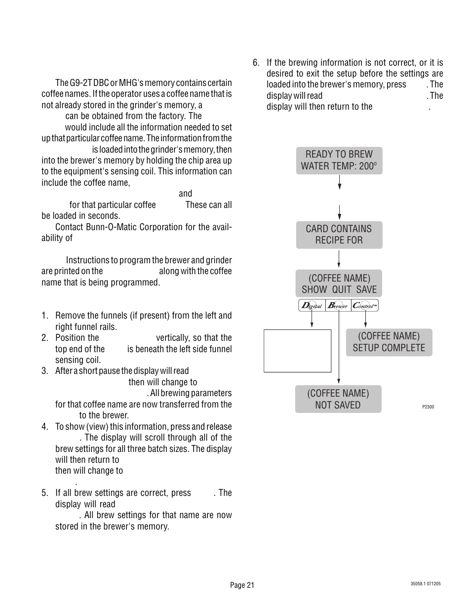 Programming the brewer (cont.) | Bunn Dual TF DBC User Manual | Page 21 / 56