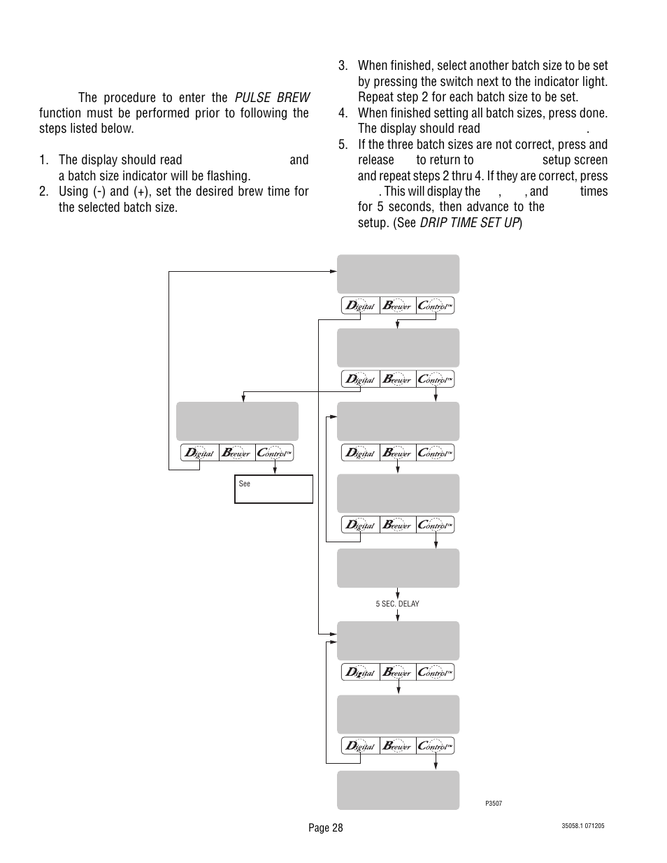 Programming the brewer (cont.) | Bunn Dual TF DBC User Manual | Page 28 / 56