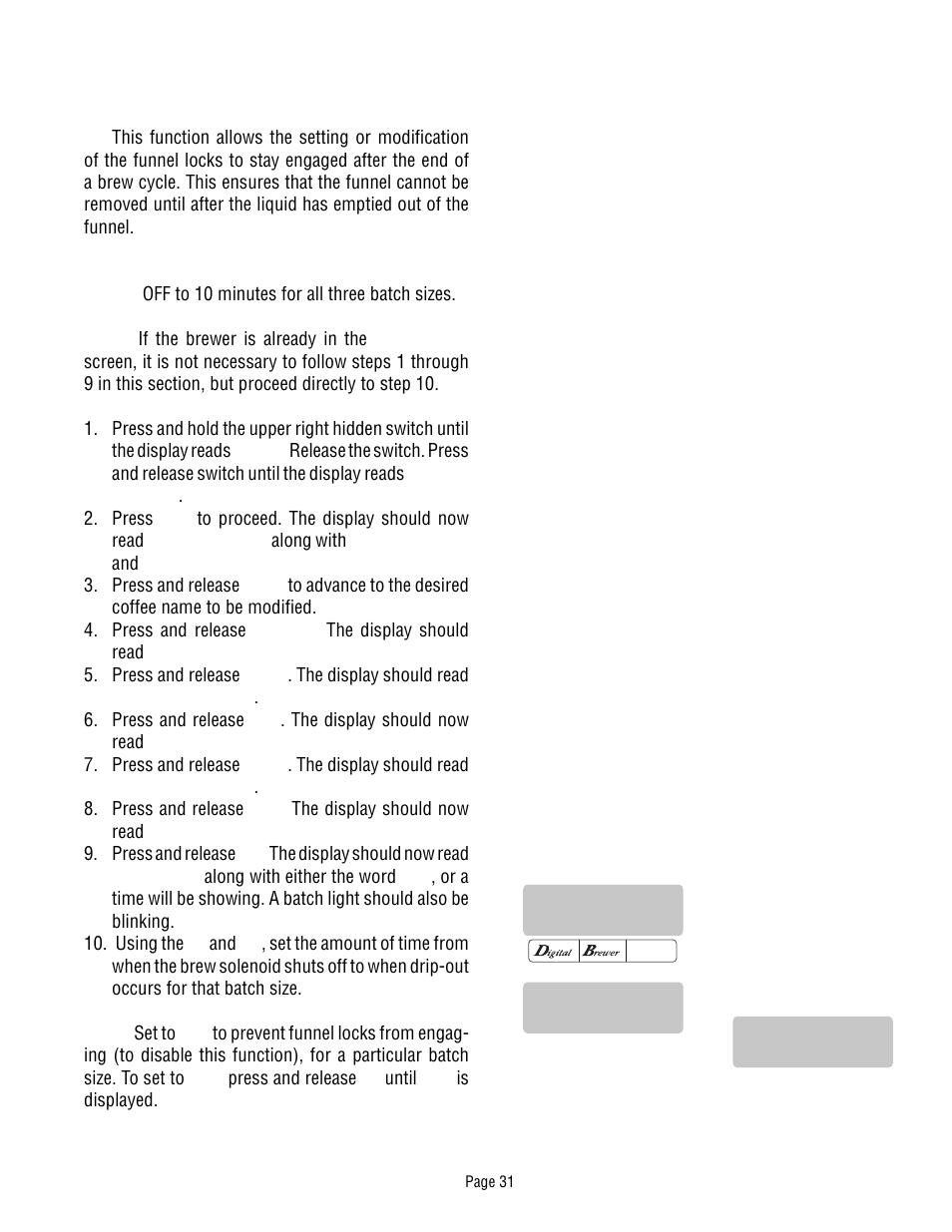 Bunn Dual TF DBC User Manual | Page 31 / 56