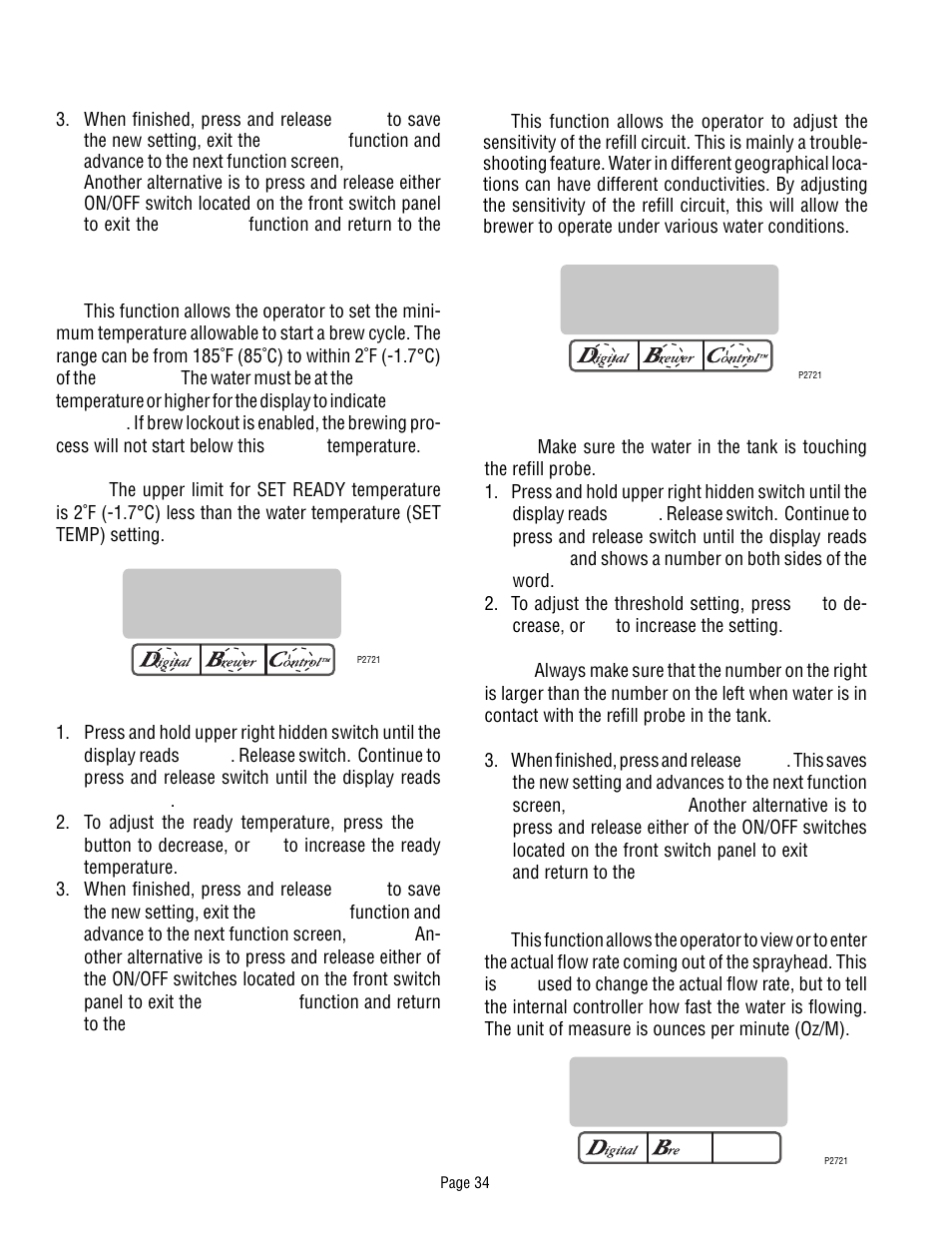 Programming the brewer (cont.) | Bunn Dual TF DBC User Manual | Page 34 / 56