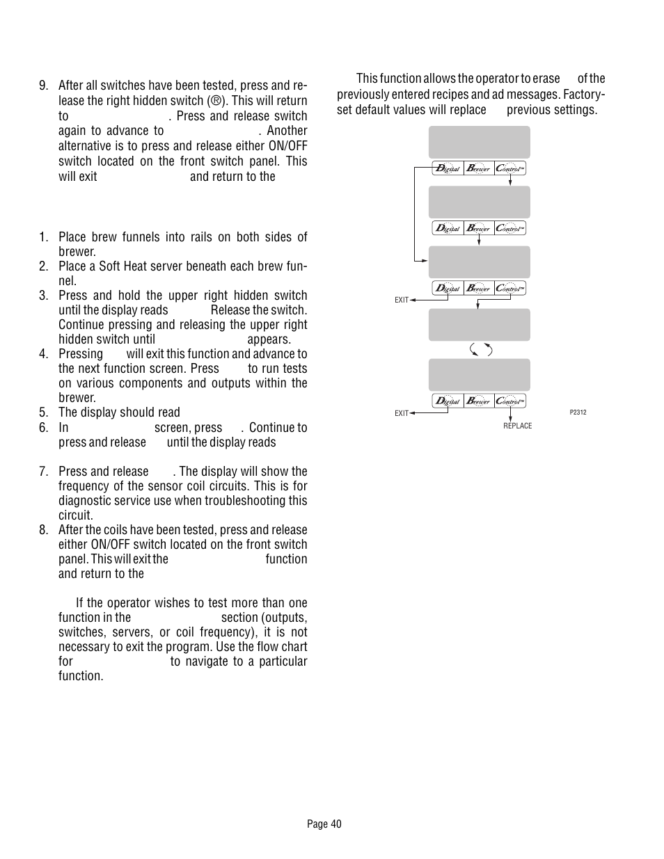 Programming the brewer (cont.) | Bunn Dual TF DBC User Manual | Page 40 / 56