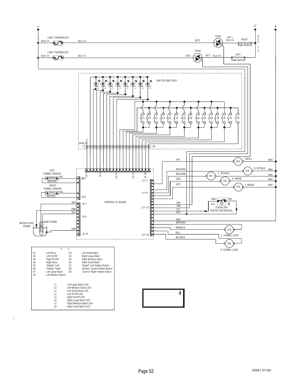 Schematic wiring diagram dual tf dbc brewwise, Page 52 | Bunn Dual TF DBC User Manual | Page 52 / 56