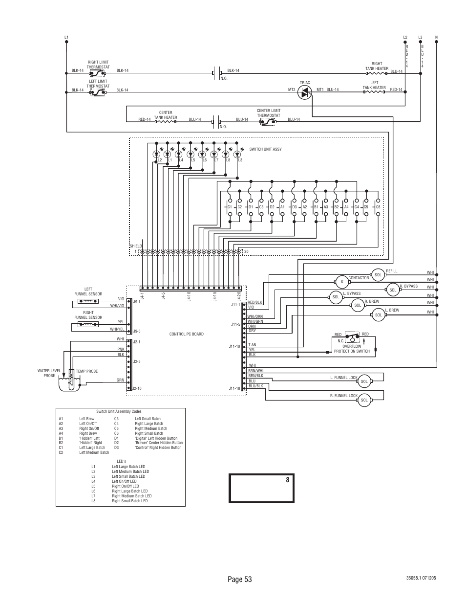 Schematic wiring diagram dual tf dbc brewwise, Page 53 | Bunn Dual TF DBC User Manual | Page 53 / 56