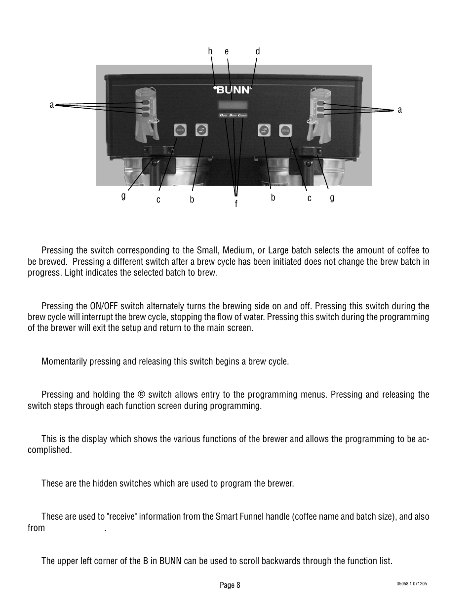 Bunn Dual TF DBC User Manual | Page 8 / 56