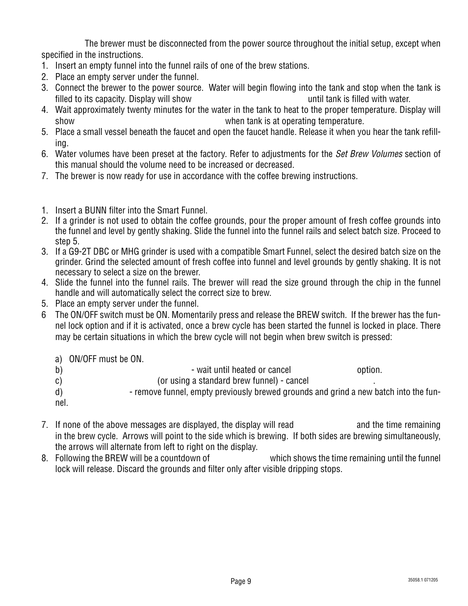 Bunn Dual TF DBC User Manual | Page 9 / 56