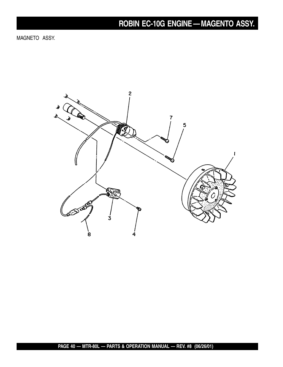 Robin ec-10g engine — magento assy | Multiquip MTR80L User Manual | Page 40 / 44