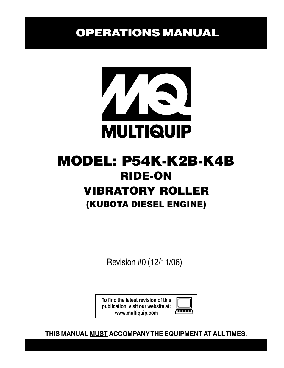Multiquip P54K-K2B-K4B User Manual | 44 pages
