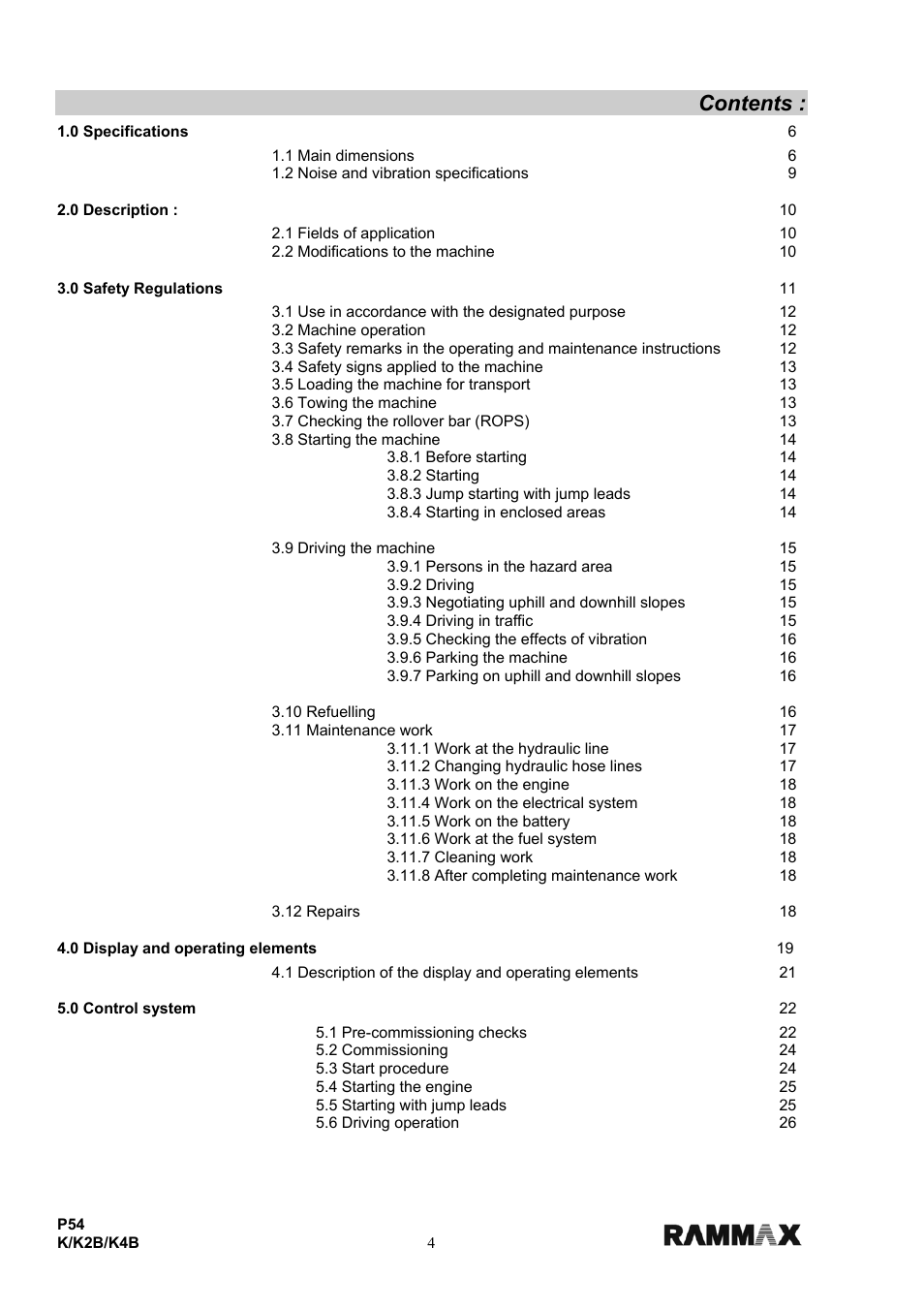 Multiquip P54K-K2B-K4B User Manual | Page 5 / 44