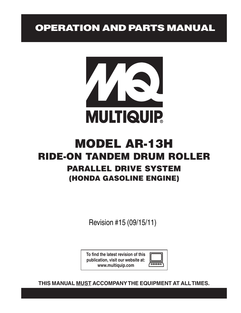 Multiquip AR13H User Manual | 116 pages