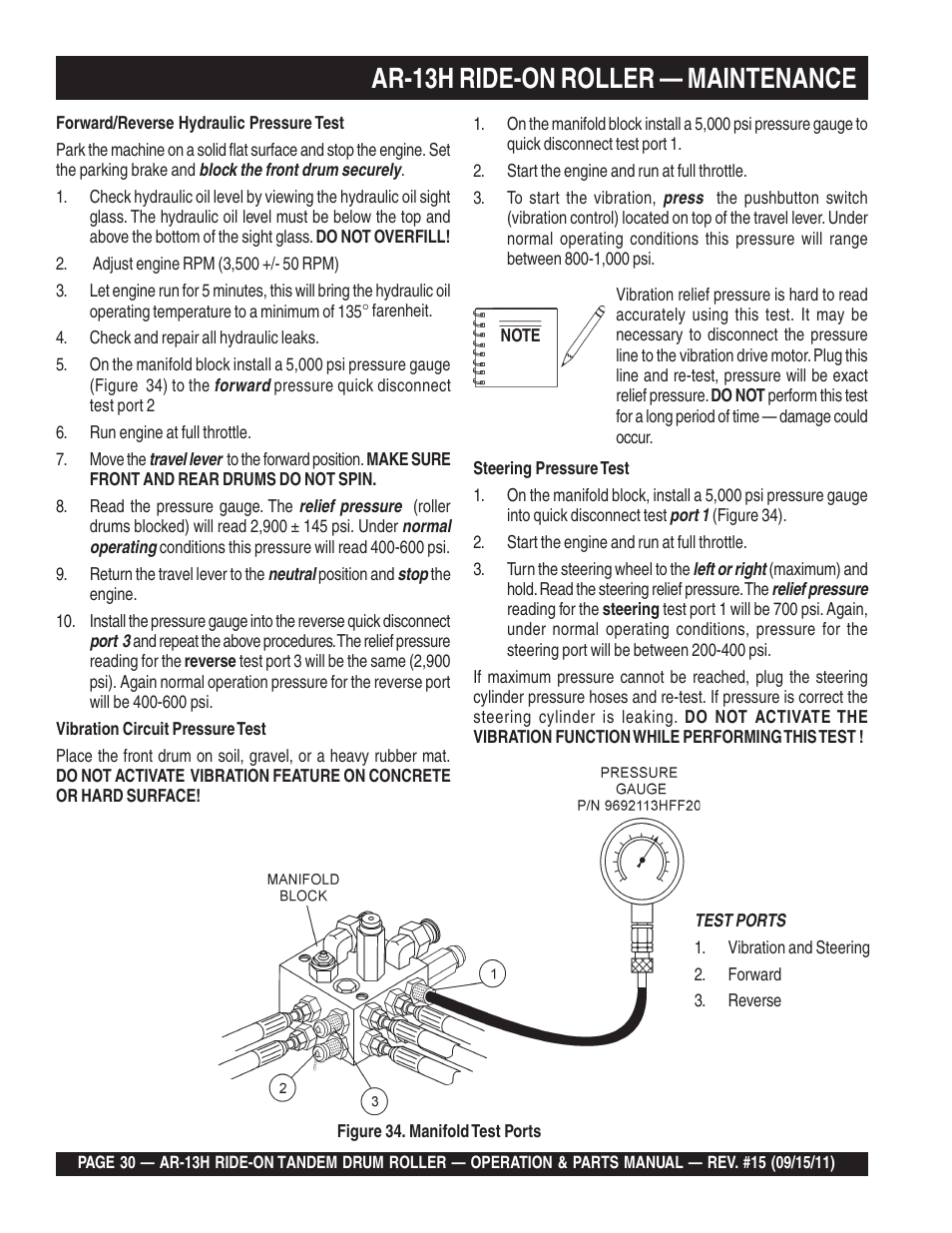 Ar-13h ride-on roller — maintenance | Multiquip AR13H User Manual | Page 30 / 116