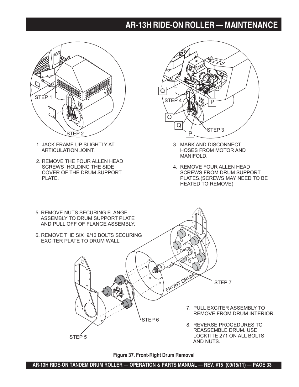 Ar-13h ride-on roller — maintenance | Multiquip AR13H User Manual | Page 33 / 116