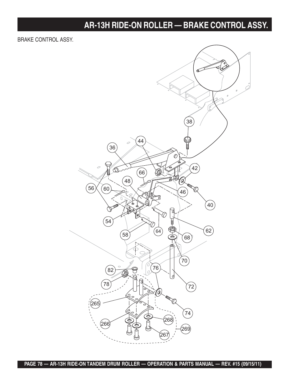 Ar-13h ride-on roller — brake control assy | Multiquip AR13H User Manual | Page 78 / 116