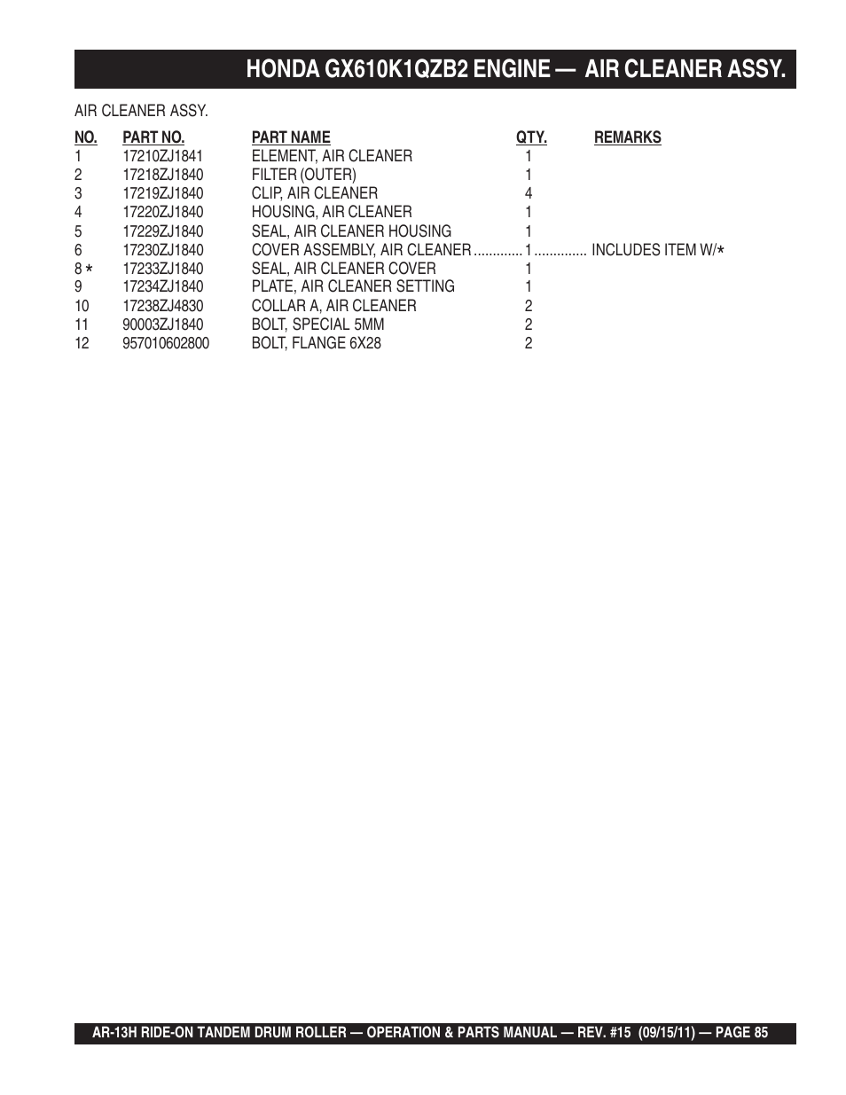 Multiquip AR13H User Manual | Page 85 / 116