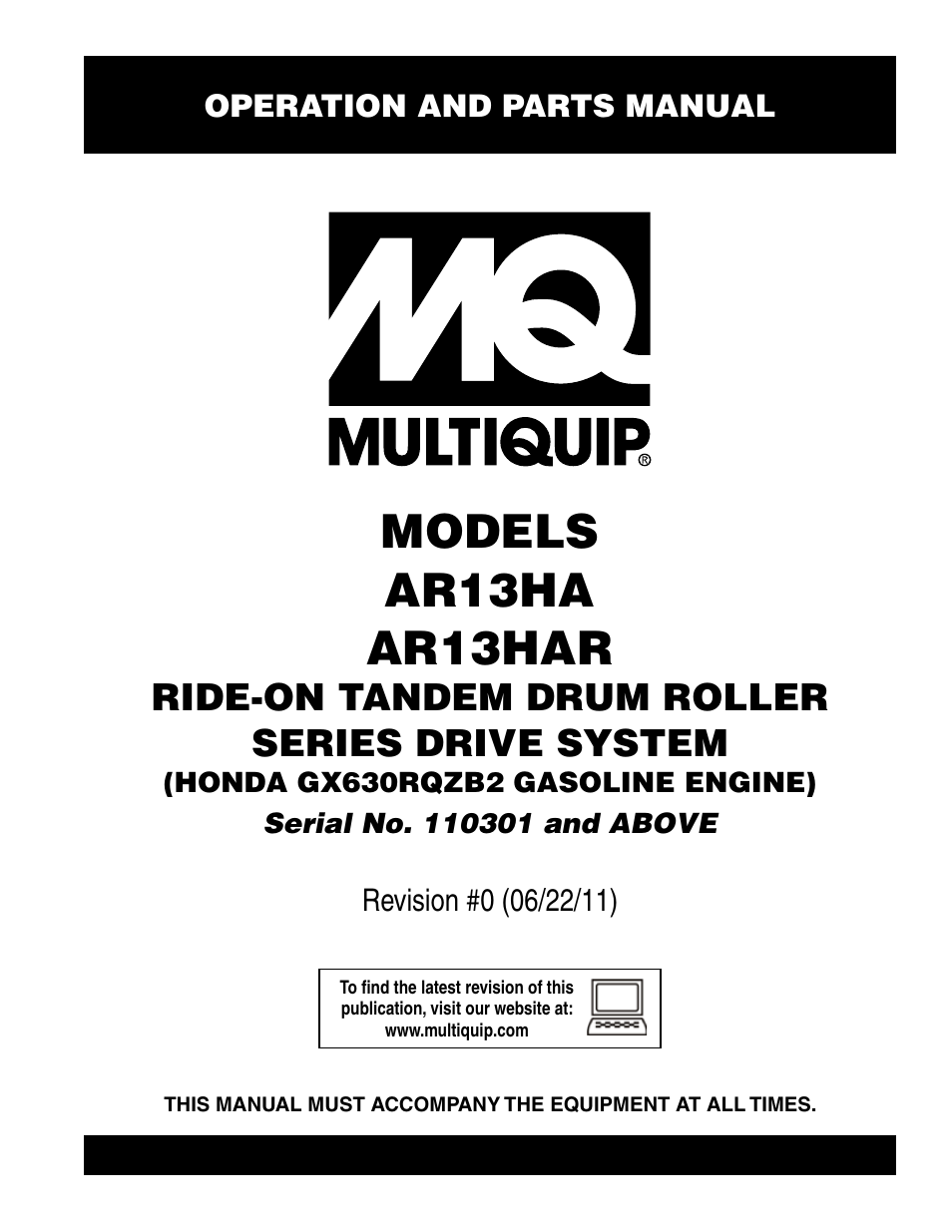 Multiquip AR13HAR User Manual | 82 pages