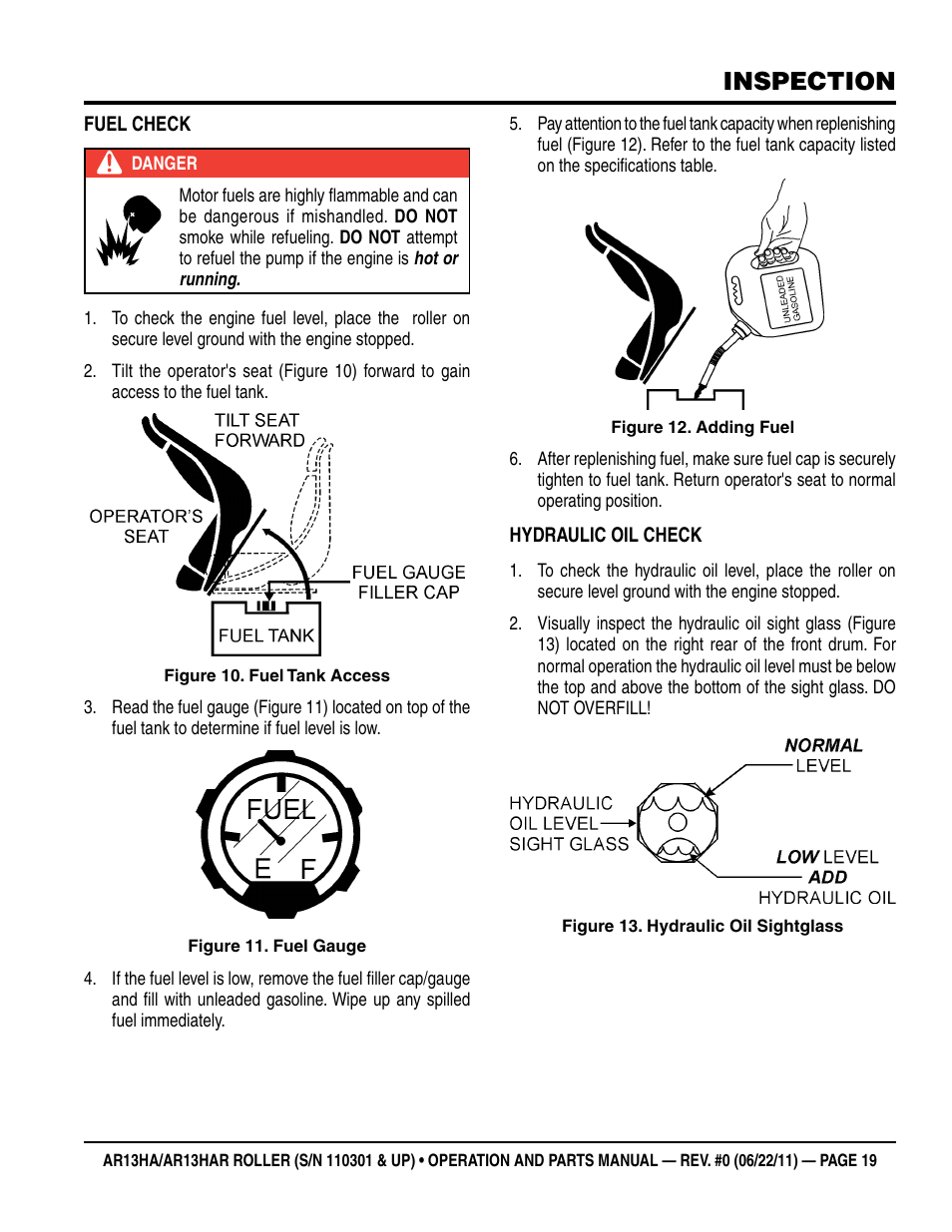 Inspection | Multiquip AR13HAR User Manual | Page 19 / 82