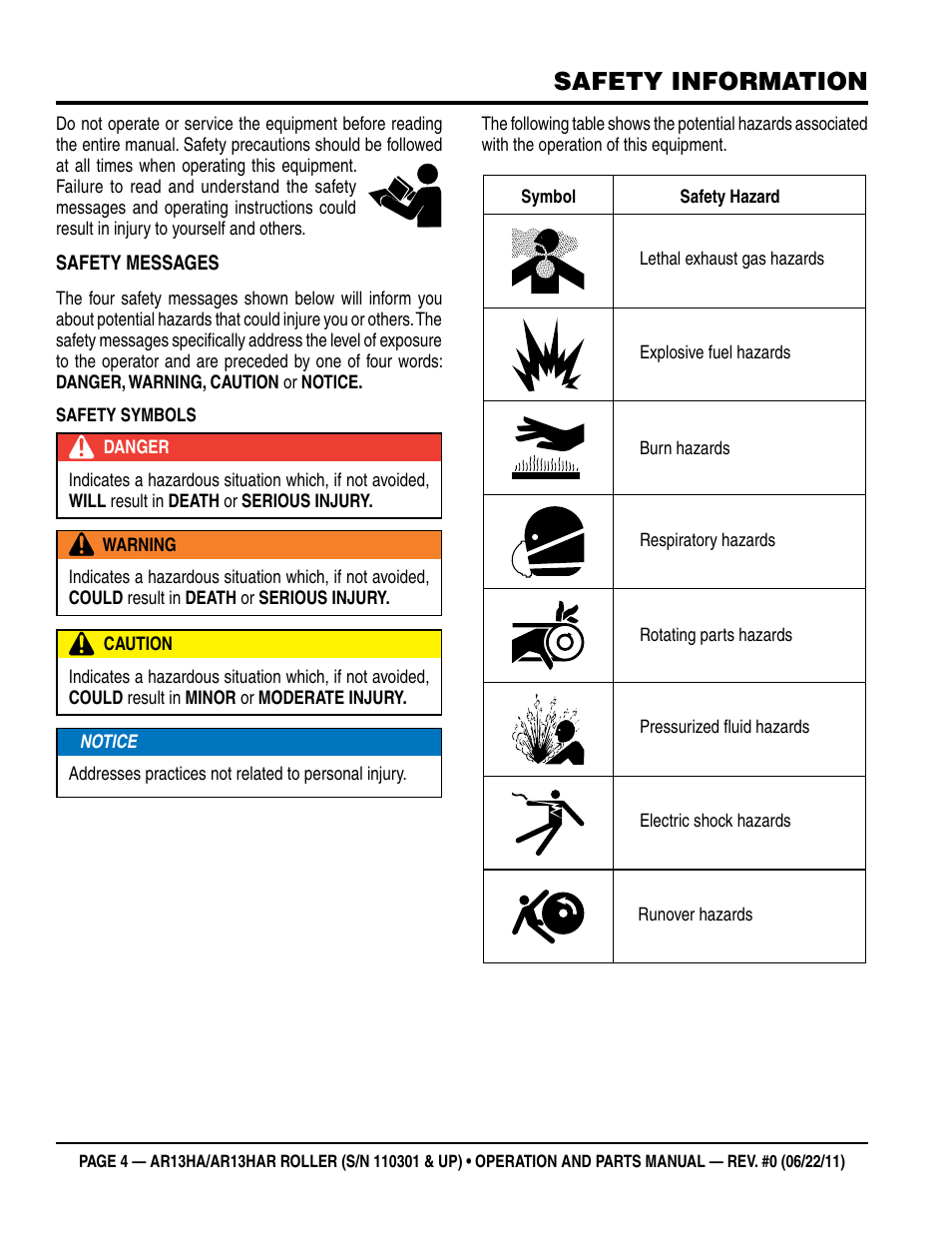 Safety information | Multiquip AR13HAR User Manual | Page 4 / 82