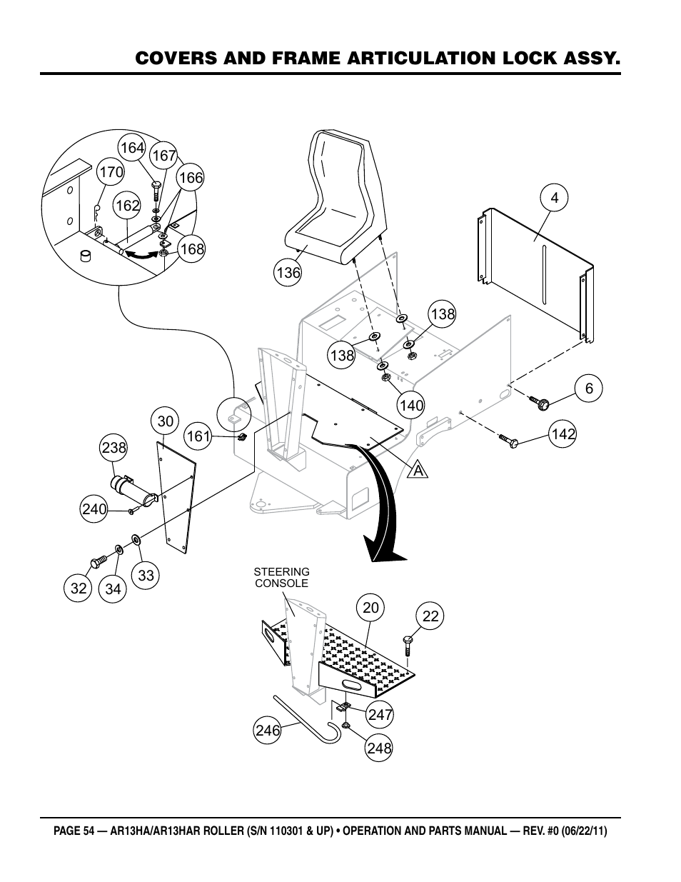 Covers and frame articulation lock assy | Multiquip AR13HAR User Manual | Page 54 / 82