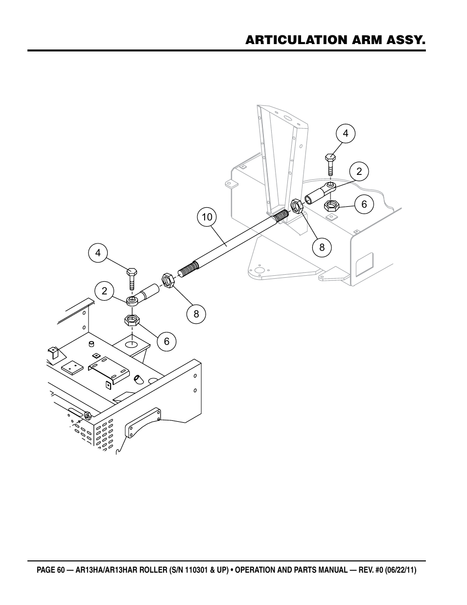 Articulation arm assy | Multiquip AR13HAR User Manual | Page 60 / 82