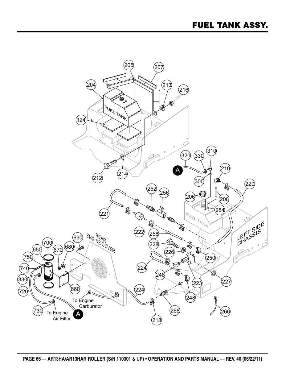 Fuel tank assy | Multiquip AR13HAR User Manual | Page 66 / 82