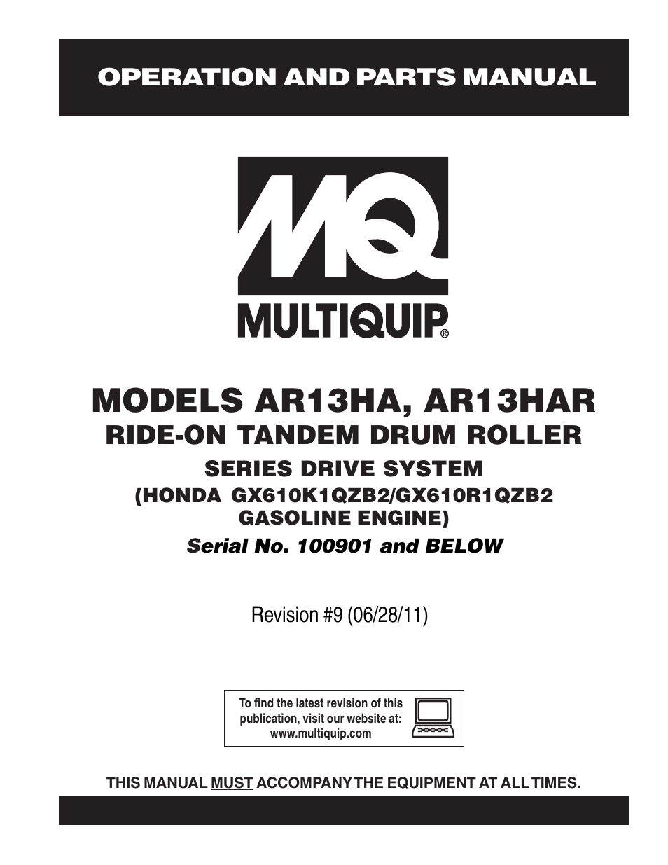 Multiquip AR13HAR User Manual | 116 pages