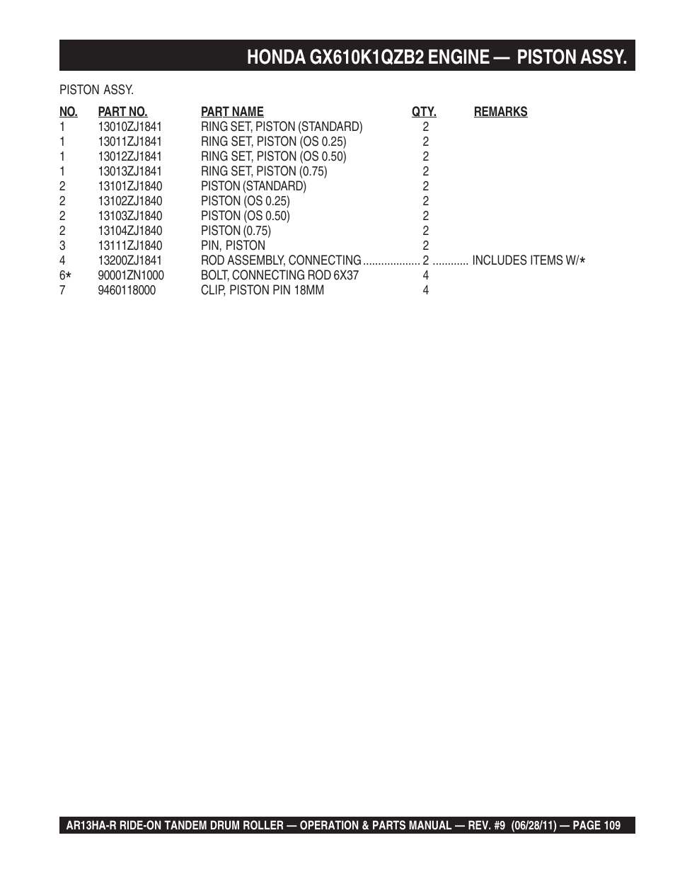 Multiquip AR13HAR User Manual | Page 109 / 116