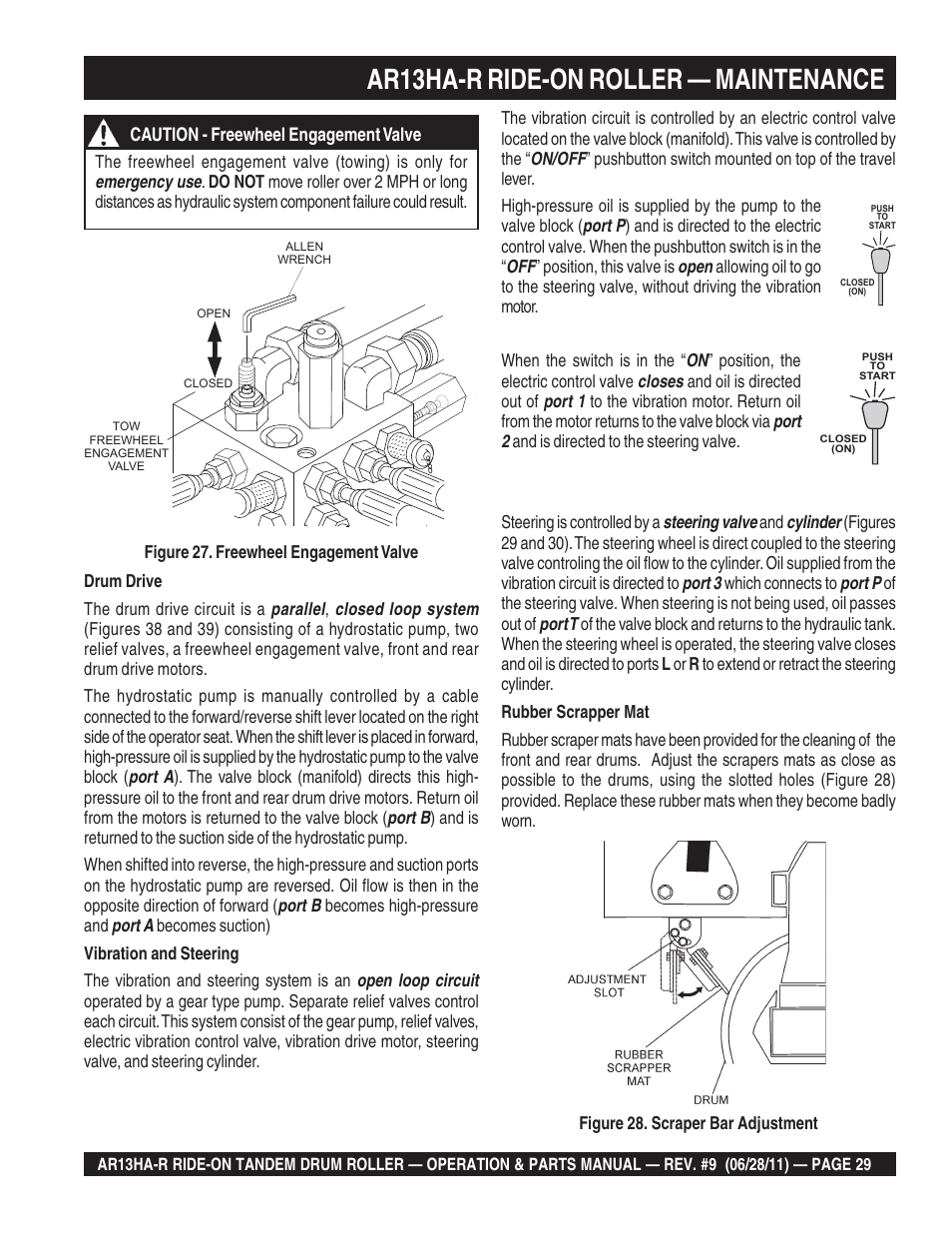 Ar13ha-r ride-on roller — maintenance | Multiquip AR13HAR User Manual | Page 29 / 116